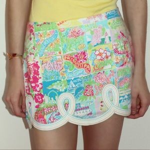 Lilly Pulitzer State of Mind Print Scalloped Skirt
